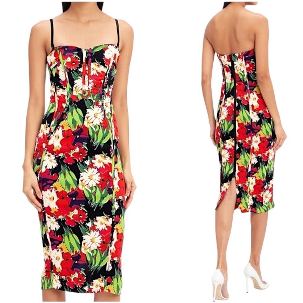 Veronica Beard - Women’s ‘Saffron’ Floral Strapless Corset Dress - Black, Size 2
